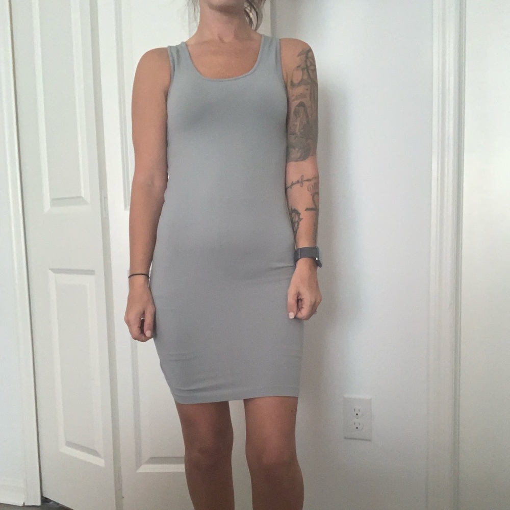 Gray Tight Mini Dress